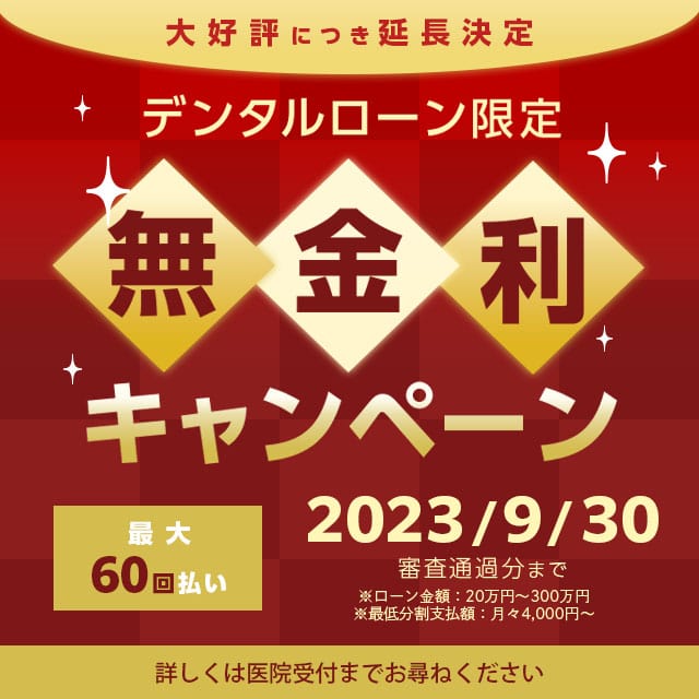 デンタルローン限定 無金利キャンペーン実施中